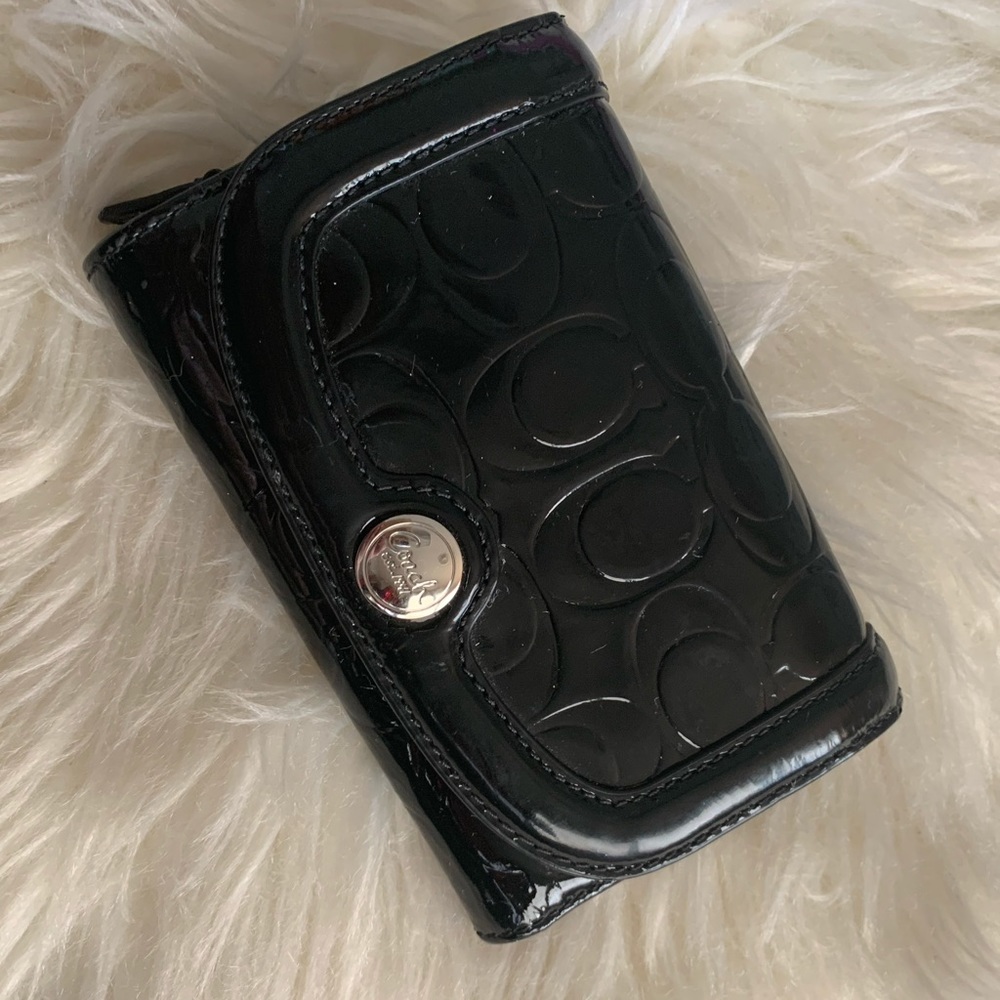 Black Coach Patent Leather Wallet